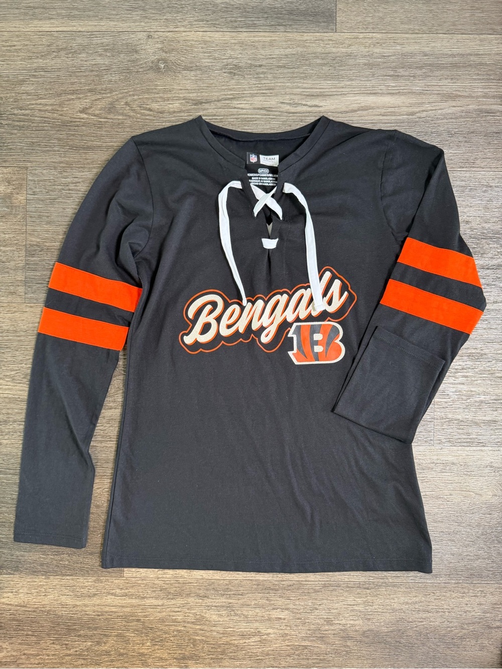 Bengals Lace-Up Long Sleeve Top -